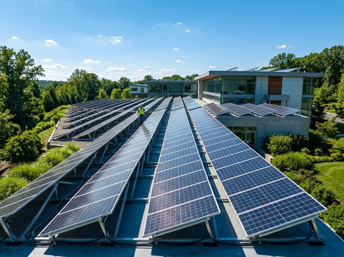 Large solar panel array generating clean power in Odisha